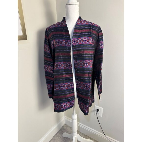 Talbots Woman Petites 16W Petites Silk Blend Kimono Style Jacket Blazer - Picture 2 of 14